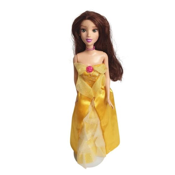 Disney Princess Belle Doll Beauty & the Beast With Yellow Gown & Long Brown Hair - Picture 1 of 5